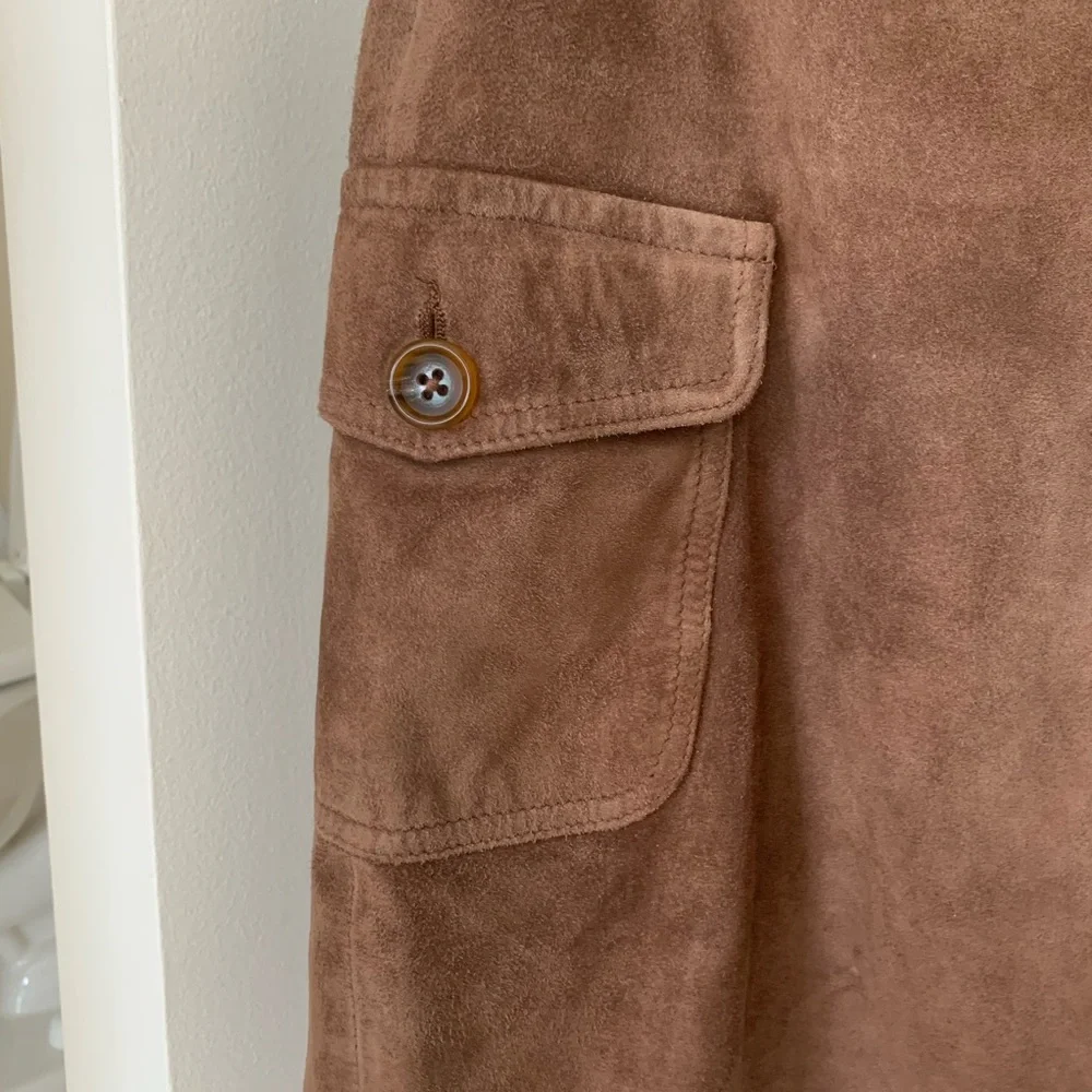 Suede Brown Mini Skirt with side pocket- very similar to Marc Jacobs - Picture 3 of 6